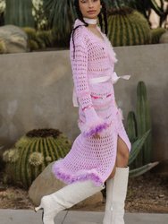Monroe Pink Handmade Knit Cardigan - Dress
