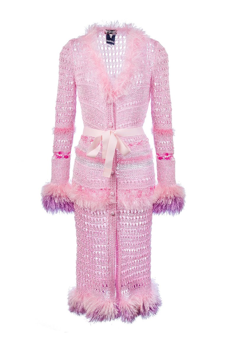 Monroe Pink Handmade Knit Cardigan - Dress - Pink