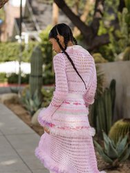 Monroe Pink Handmade Knit Cardigan - Dress