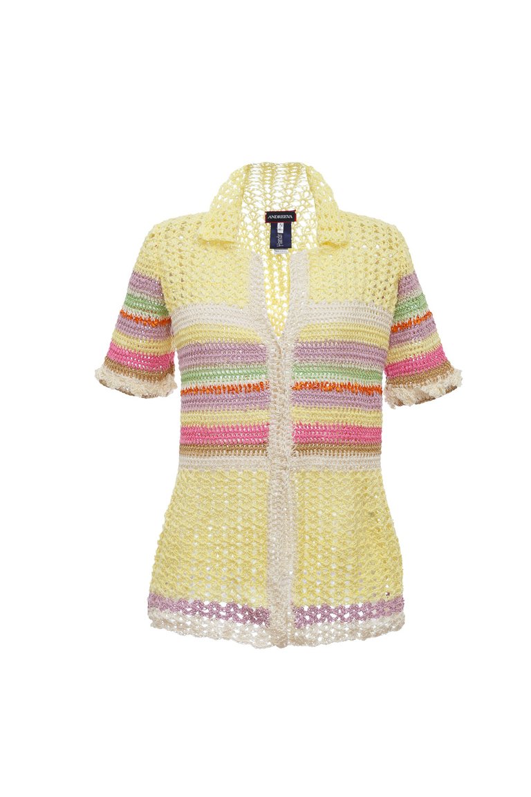 Multicolor Handmade Crochet Shirt - Multicolor