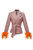 Orange Jacquard Jacket №22 with detachable feather cuffs - Orange