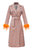 Orange Jacqueline Coat №22 With Detachable Feathers Cuffs - Orange