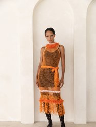Orange Rose Handmade Knit Dress