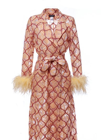 Andreeva Peach Coat № 23 With Detachable Feathers Cuffs product