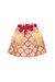 Peach Skirt With Feathers Details - Yellow