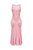 Pink Knit Dress With Feather Details - Pink