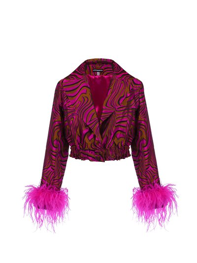 ANDREEVA Raspberry Marilyn Jacket With Feathers product