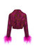 Raspberry Marilyn Jacket With Feathers