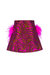 Raspberry Printed Mini Skirt With Feathers