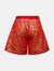 Red Jacquard Shorts