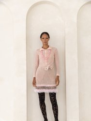 Rococo Baby Pink Handmade Knit Midi Skirt