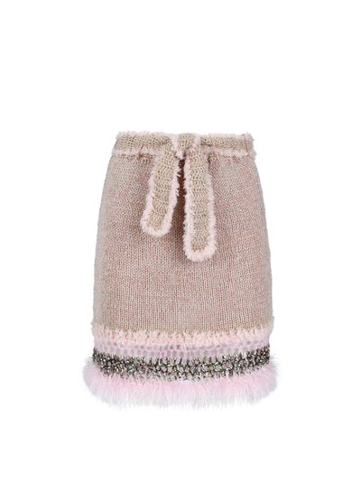 ANDREEVA Rococo Baby Pink Handmade Knit Midi Skirt product