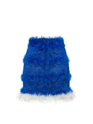 Royal Blue Handmade Knit Skirt - Blue