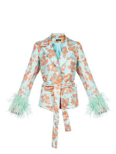 ANDREEVA Vanilla Jacquard Jacket №19 Detachable Feather Cuffs product