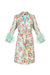 Vanilla Mint Jacquard Coat №19 With Detachable Feather Cuffs - Mint