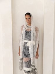 White Cashmere Handmade Knit Shawl