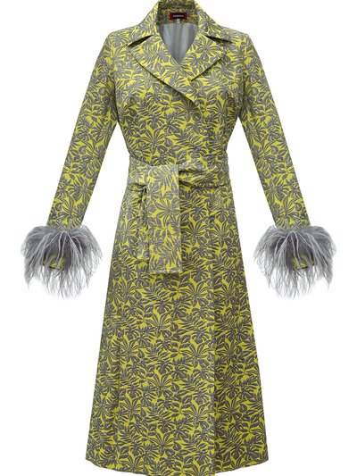 ANDREEVA Yellow Jacqueline Coat №22 With Detachable Feathers Cuffs product