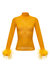 Yellow Knit Turtleneck with Handmade Knit Details - Yellow