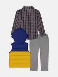 Baby Boys 3-Piece Puffer Vest Set