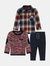 Baby Boys 3-Piece Sweater Set - Maroon
