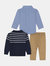 Baby Boys 3-Piece Zip Sweater Set