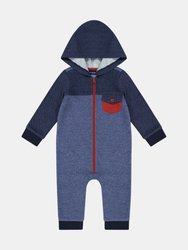 Baby Boys French Terry Romper - Blue