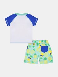 Baby Boys Pineapple Rashguard Swim Set