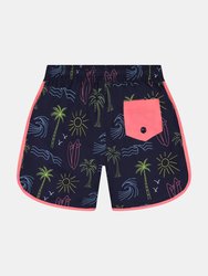 Boys Neon Palm Boardshort