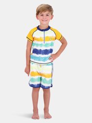 Boys Tie-Dye Stripe Swim Set