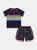 Boys Vintage Neon Swim Set - Navy