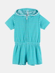 Girls French Terry Cover-Up - Aqua