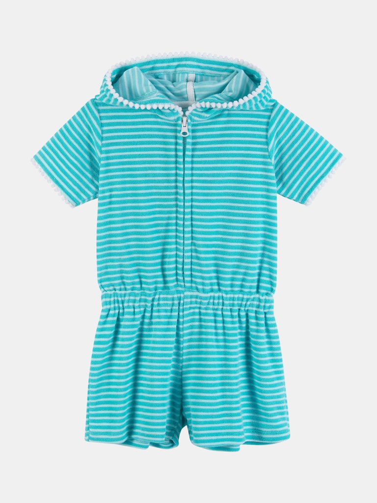 Girls French Terry Cover-Up - Aqua
