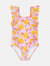 Girls Pink Grapefruit Ruffle Swimsuit - Pink