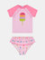 Girls Popsicle Rashguard Swim Set - Pink