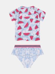 Girls Watermelon Rashguard Swimset