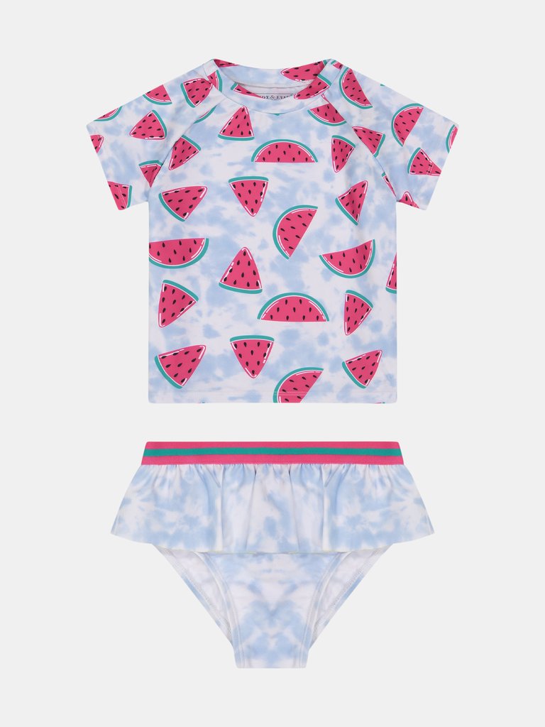 Girls Watermelon Rashguard Swimset - Blue