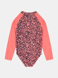 Infant Girls Cheetah Rashguard Swimsuit