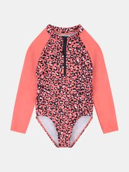 Infant Girls Cheetah Rashguard Swimsuit