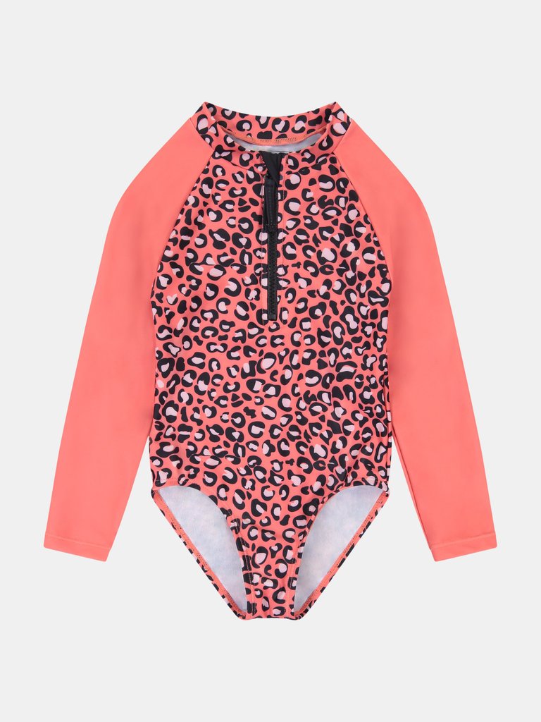 Infant Girls Cheetah Rashguard Swimsuit