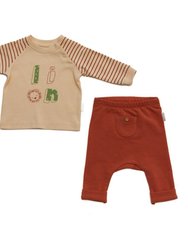 Beige 2PC Little Lion Outfit Set - Beige