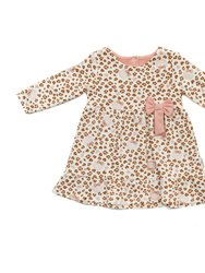 Beige Leopard Bow Dress - Beige