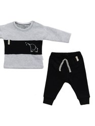 Gray Elephant Graphic Outfit - Gray