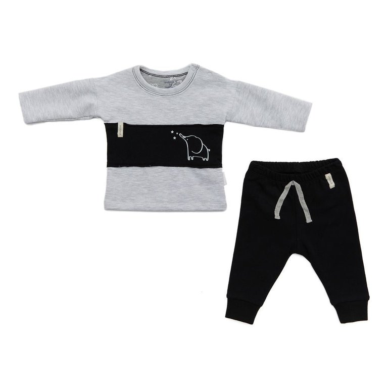 Gray Elephant Graphic Outfit - Gray