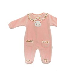 Pink Cute Leopard Overall Romper - Pink