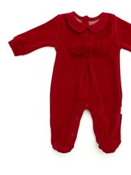 Red New Year Overall Romper - Red