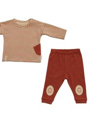 Red Striped Little Lion Outfit Set - Red