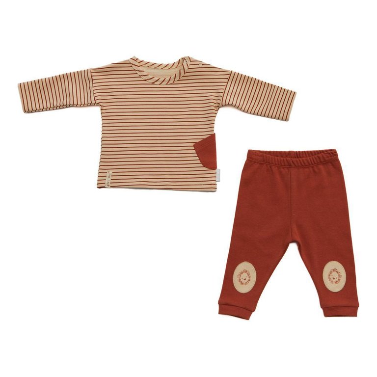 Red Striped Little Lion Outfit Set - Red