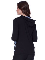 Abstract Hooded Cardigan