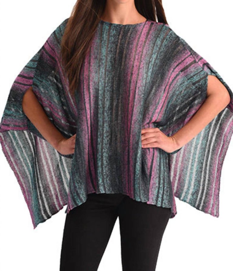 Color Cut-Out Poncho - Teal