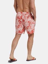 Mens Deep Dive Printed Boardshorts - Red